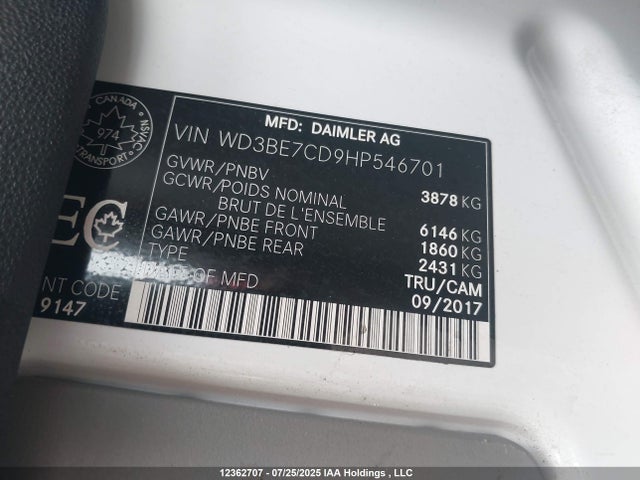 Mercedes-Benz om642 2017 WD3BE7CD9HP546701 Image 9