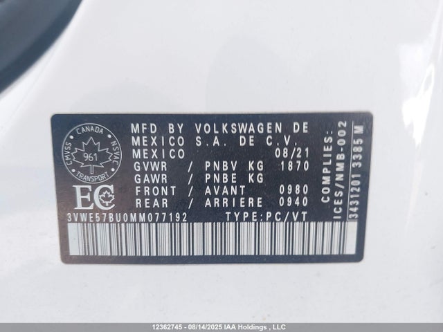 Volkswagen tsi 2021 3VWE57BU0MM077192 Image 9