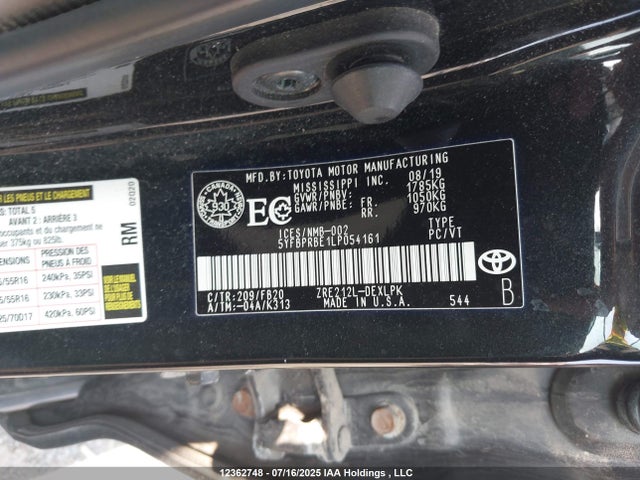 Toyota 2zr-fae 2020 5YFBPRBE1LP054161 Image 18