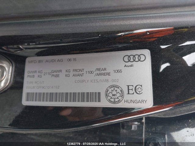 WAUB1GFF9G1014152 Audi 2016