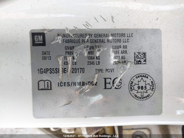 1G4PS5SK9E4120170 Buick lea