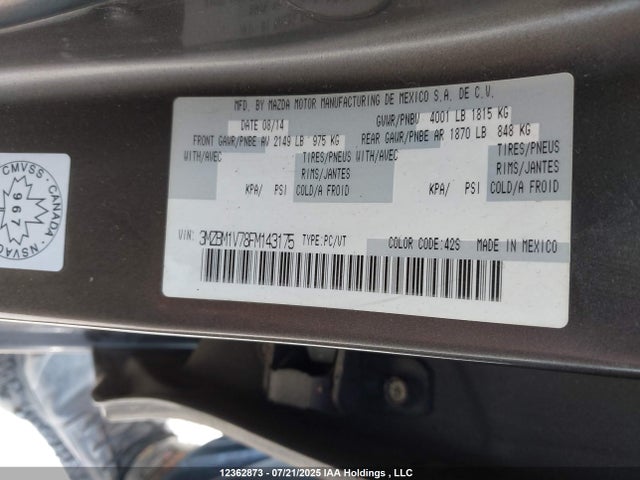 3MZBM1V78FM143175 Mazda pe