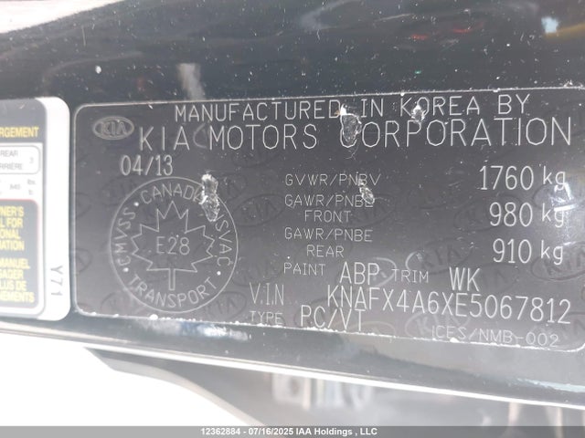 KIA Forte 2014 KNAFX4A6XE5067812 Image 9