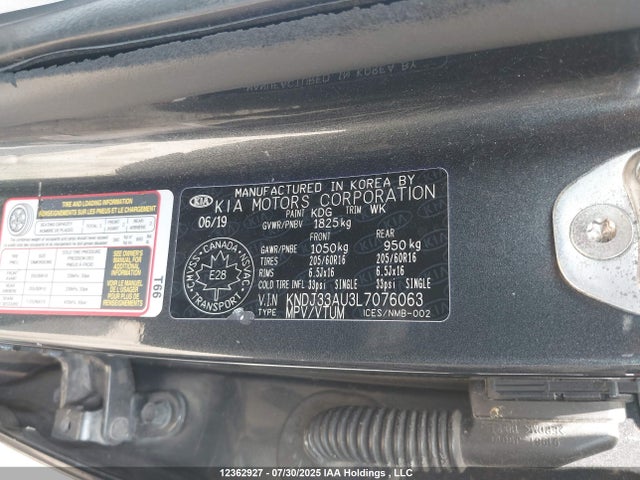 KNDJ33AU3L7076063 KIA mpi nu