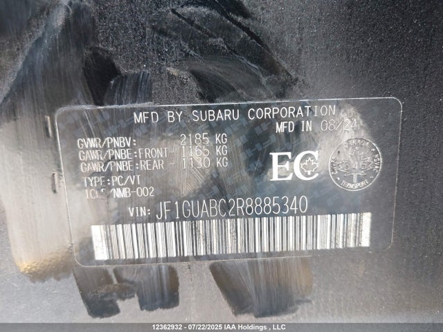 Subaru na 2024 JF1GUABC2R8885340 Image 9