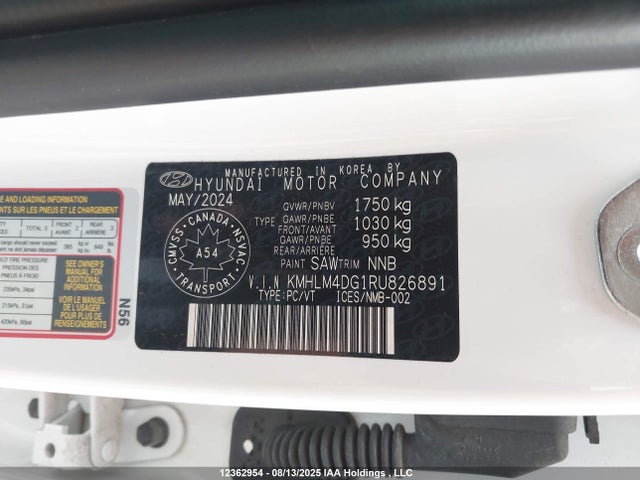 KMHLM4DG1RU826891 Hyundai mpi nu pe