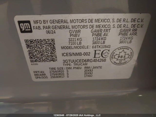 GMC l84 2024 3GTUUCED6RG404268 Image 9
