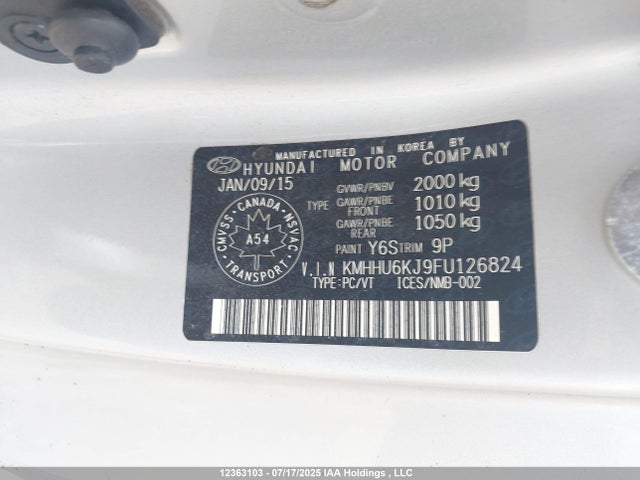 KMHHU6KJ9FU126824 Hyundai gdi lambda ii