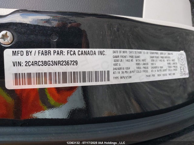 Chrysler 2022 2022 2C4RC3BG3NR236729 Image 19