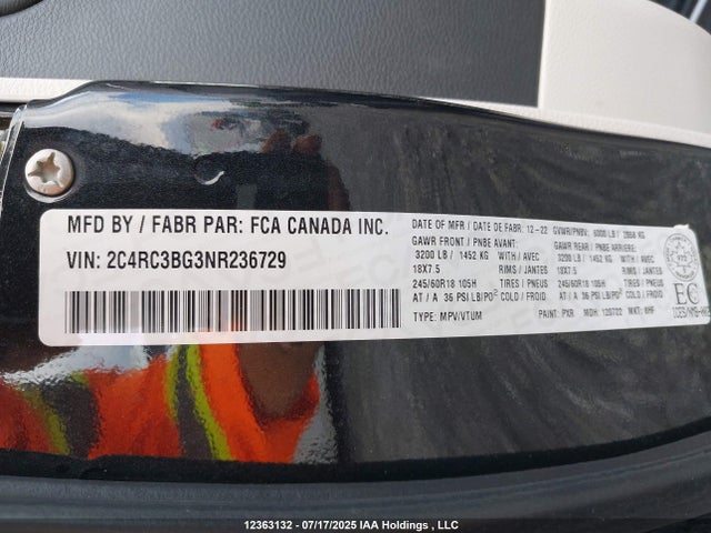Chrysler 2022 2022 2C4RC3BG3NR236729 Image 9
