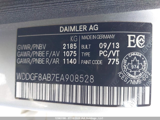 WDDGF8AB7EA908528 Mercedes-Benz C-Class