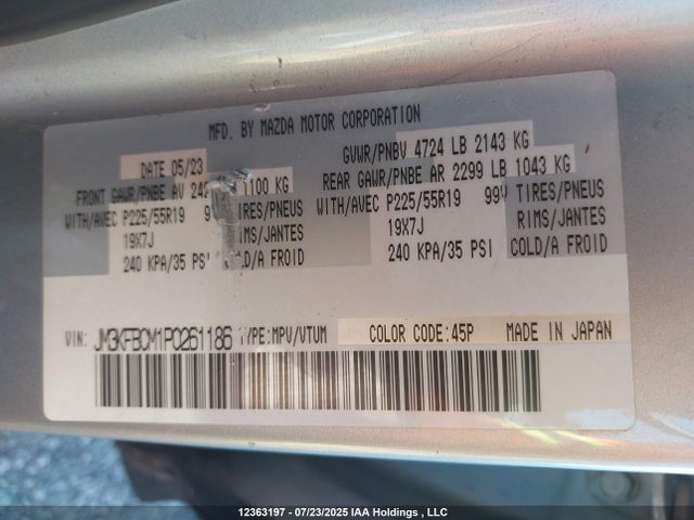 JM3KFBCM1P0261186 Mazda pyud