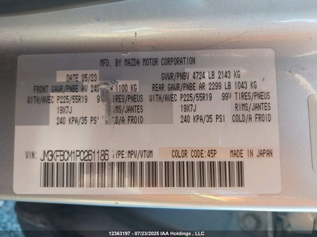 JM3KFBCM1P0261186 Mazda pyud