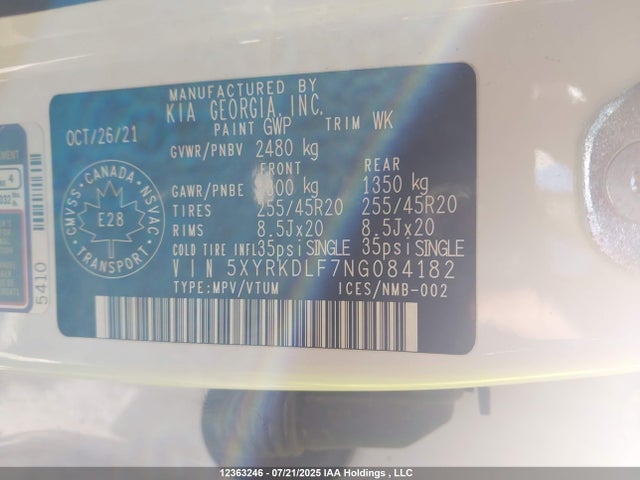 5XYRKDLF7NG084182 KIA t-gdi theta-iii