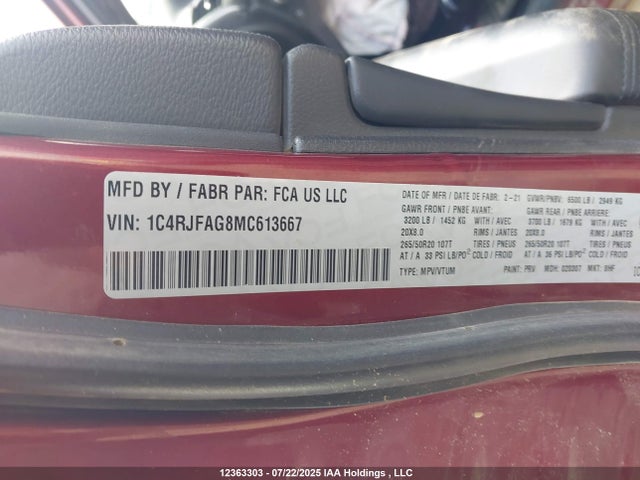 Jeep Grand Cherokee 2021 1C4RJFAG8MC613667 Image 16