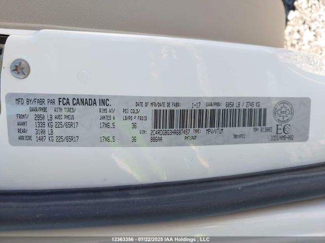 2C4RDGBG3HR687457 Dodge Grand Caravan