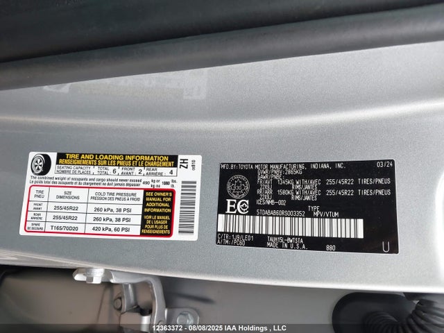 5TDABAB60RS003352 Lexus t24a-fts