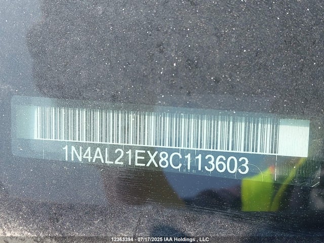Продаж на аукціоні авто 2008 Nissan Altima 2.5/2.5s, vin: 1N4AL21EX8C113603, номер лоту: 12363394