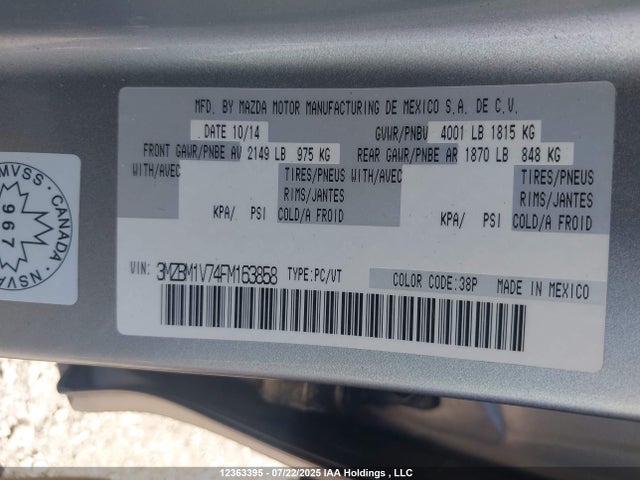 3MZBM1V74FM163858 Mazda pe