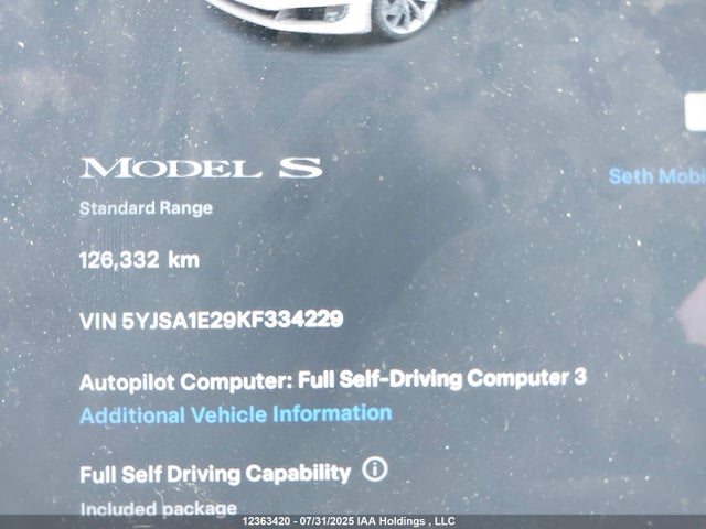 5YJSA1E29KF334229 Tesla 2019