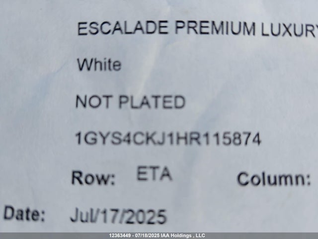 1GYS4CKJ1HR115874 Cadillac l86 -sidi: spark ignition direct injection, vvt: variable valve timing, afm, e85 max, alum