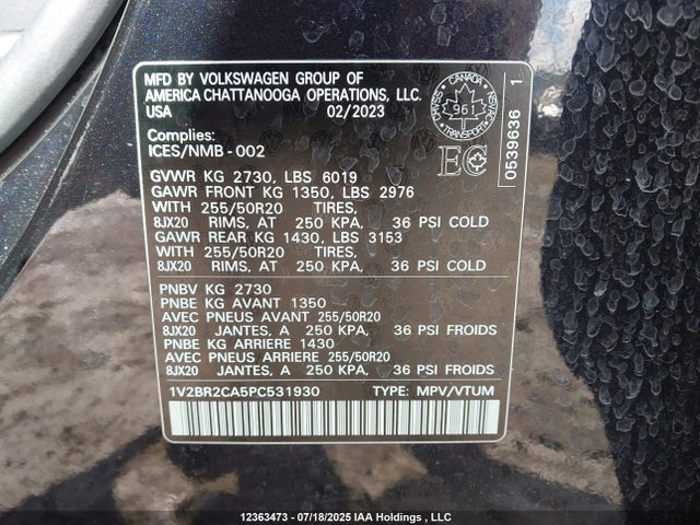 1V2BR2CA5PC531930 Volkswagen 3.6 fsi