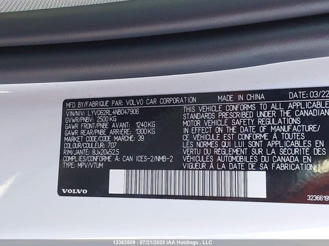 LYV062RL4NB047906 Volvo b4204te (mhev)