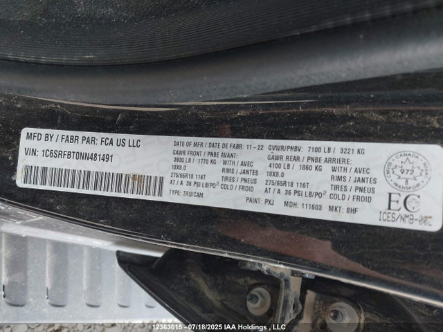 RAM 1500 2022 1C6SRFBT0NN481491 Image 9