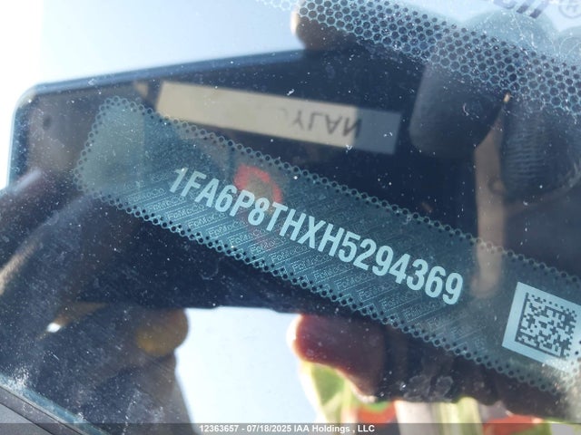 12363657 :رقم المزاد ، 1FA6P8THXH5294369 vin ، 2017 Ford Mustang مزاد بيع