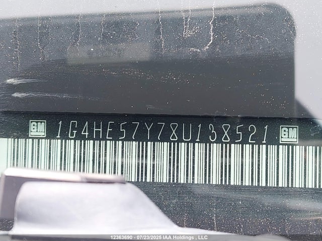 12363690 :رقم المزاد ، 1G4HE57Y78U138521 vin ، 2008 Buick Lucerne Cxs مزاد بيع