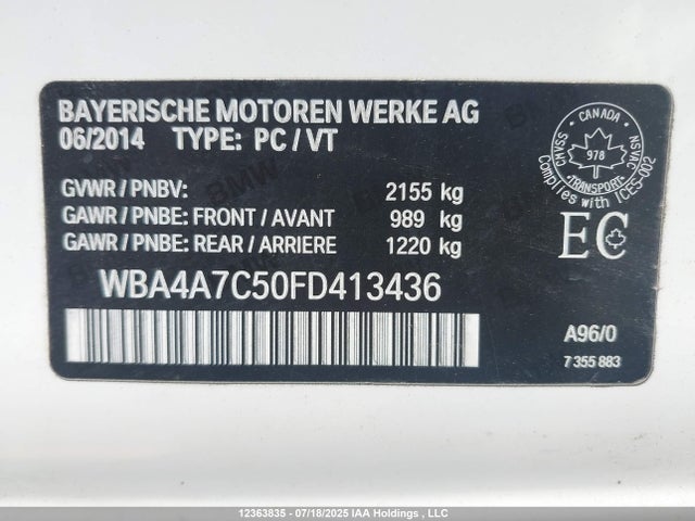 BMW 2015 2015 WBA4A7C50FD413436 Image 9