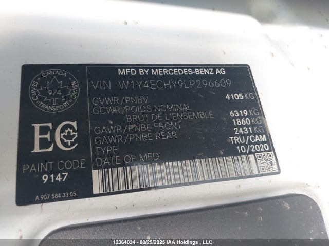 Mercedes-Benz om642 2020 W1Y4ECHY9LP296609 Image 9