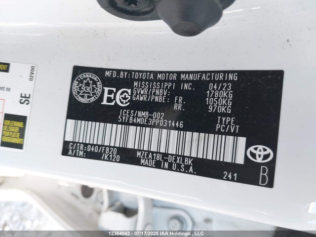 Toyota COROLLA LE 2023 5YFB4MDE3PP031446 Image 32