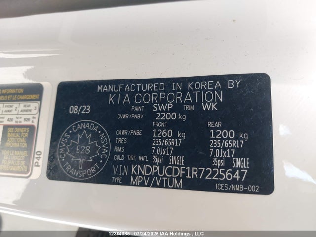 KIA gdi theta iii 2024 KNDPUCDF1R7225647 Image 9
