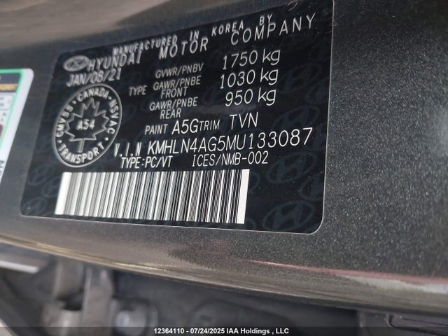 KMHLN4AG5MU133087 Hyundai mpi nu pe
