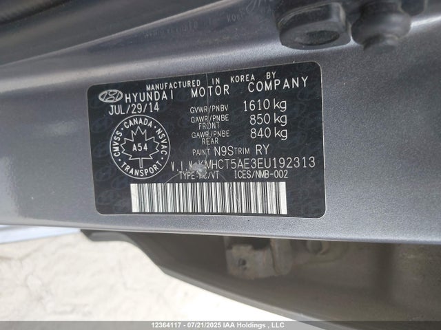 Hyundai dohc gdi gamma 2014 KMHCT5AE3EU192313 Image 9