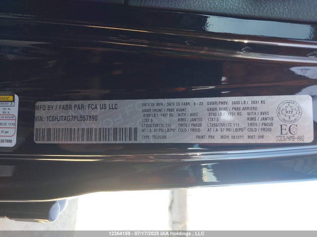 1C6HJTAG7PL557890 Jeep Gladiator