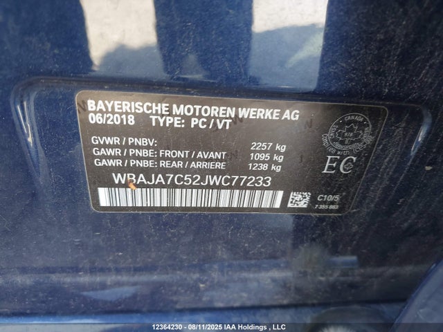 WBAJA7C52JWC77233 BMW 530I