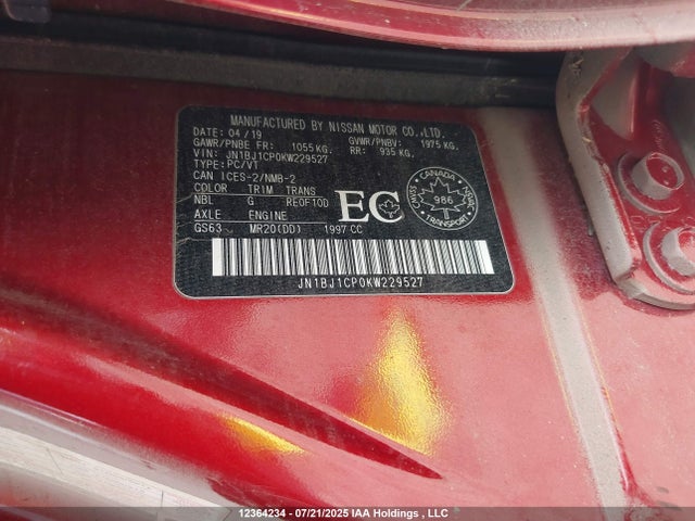 JN1BJ1CP0KW229527 Nissan ROGUE SPORT