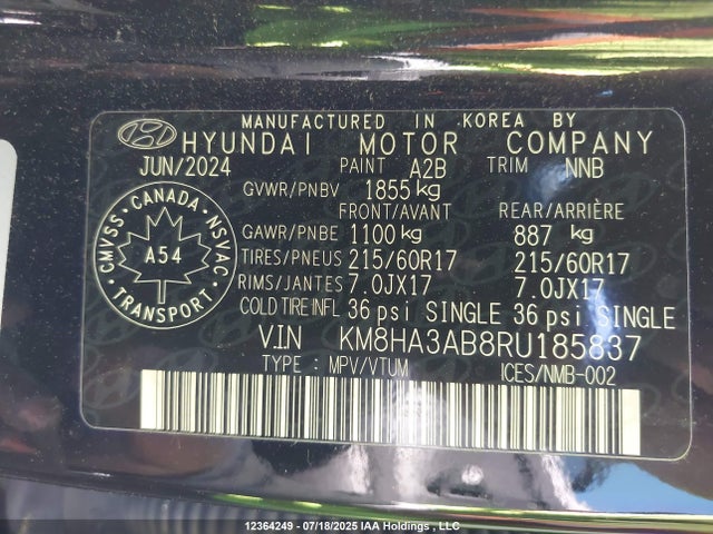 KM8HA3AB8RU185837 Hyundai mpi nu pe