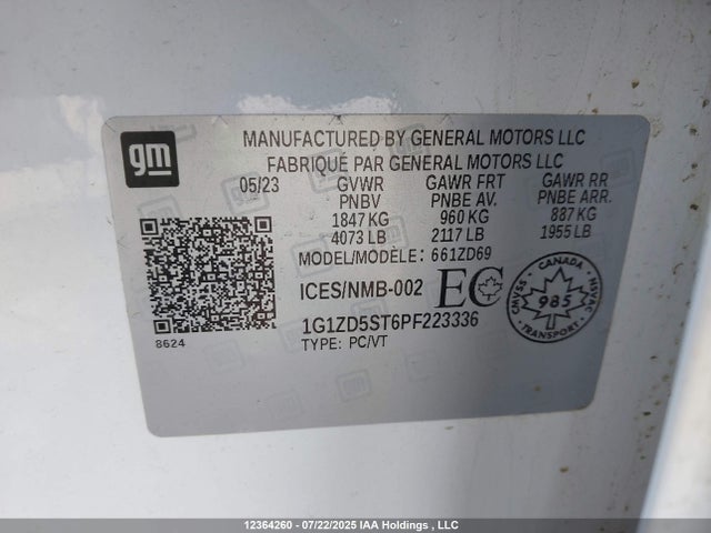 1G1ZD5ST6PF223336 Chevrolet lfv