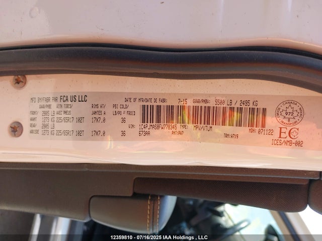 1C4PJMAS8FW778345 Jeep 2015