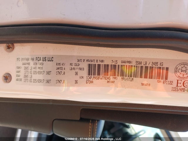 1C4PJMAS8FW778345 Jeep 2015