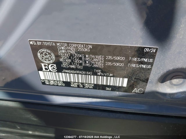JTMABABA9RA081842 Subaru 1ym motor
