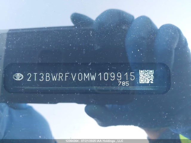 2T3BWRFV0MW109915 Toyota a25a-fxs, 3nm+4nm(ni)