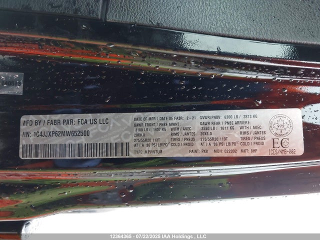 1C4JJXP62MW652500 Jeep Wrangler