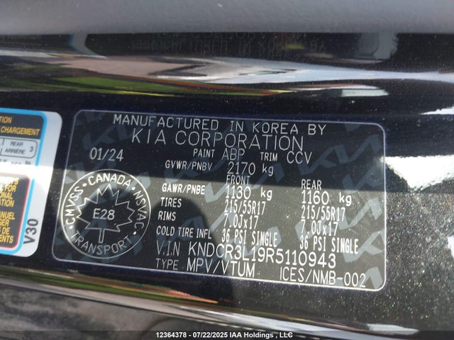 KNDCR3L19R5110943 KIA 2024