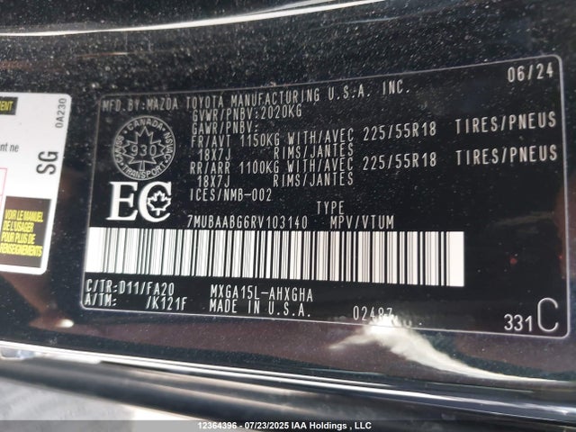 7MUBAABG6RV103140 Toyota m20a-fks