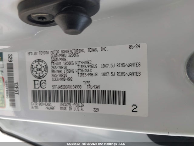 Toyota v35a-fts 2024 5TFJA5DB6RX194998 Image 9