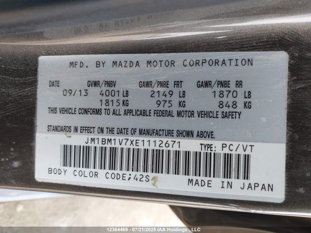 JM1BM1V7XE1112671 Mazda pe
